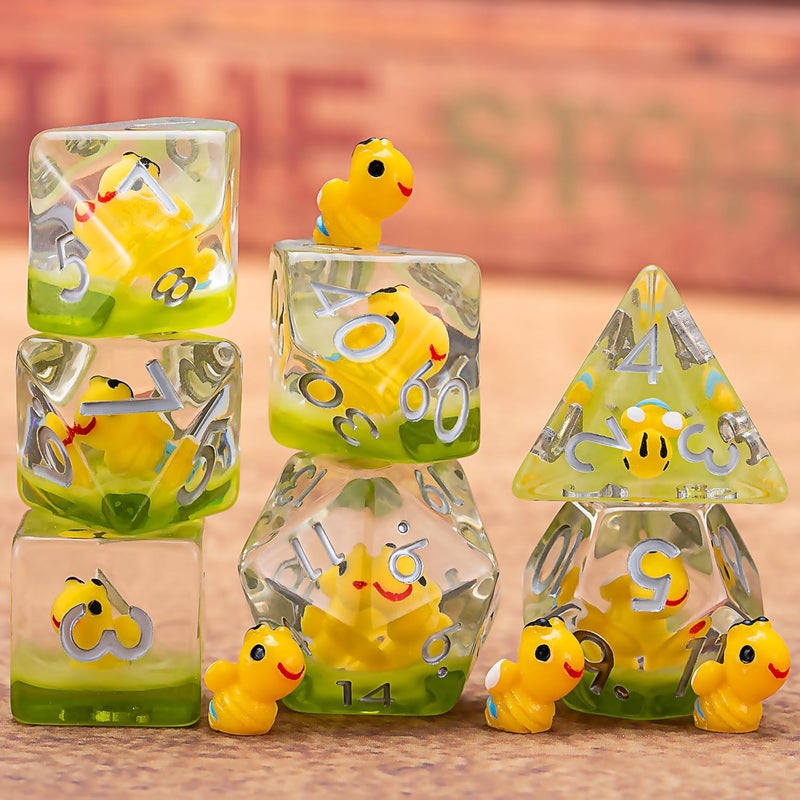 weyano D&D Bee Dice Set, Honeybee Resin Polyhedral Dice for Dungeons and Dragons, RPG, MTG DND 7-DIE (D4, D6, D8, D10, D12, D20, D%) for Ages 15 and Up - Image 4